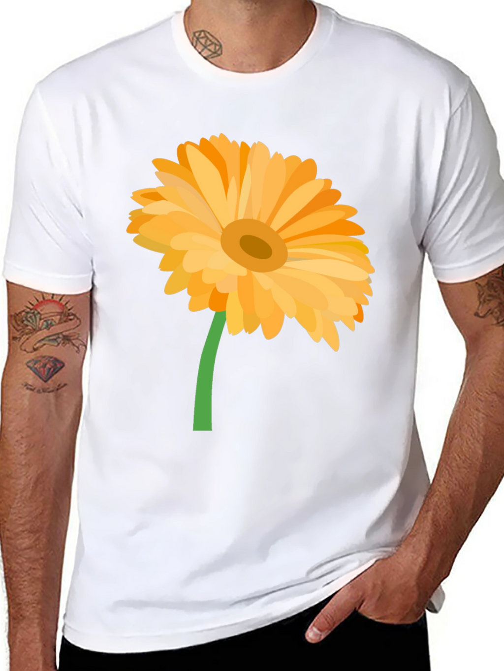Gerbera Flower Graphic T-Shirt - Stylish Casual Wear