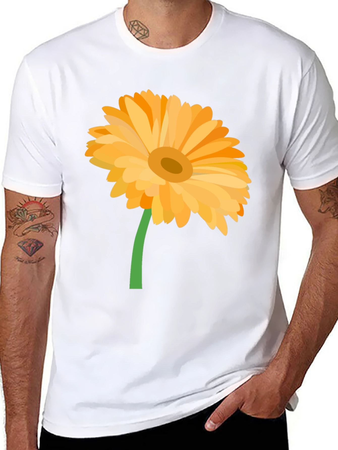 Gerbera Flower Graphic T-Shirt - Stylish Casual Wear