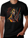 Geometric Art Womens Graphic Tee - Black