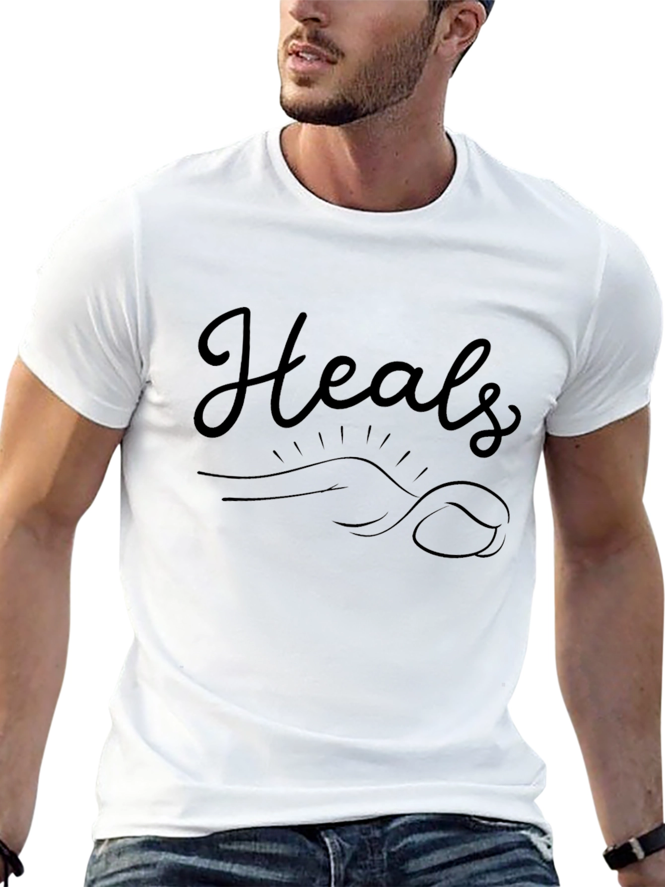 Heals Graphic T-Shirt - Black Casual Tee