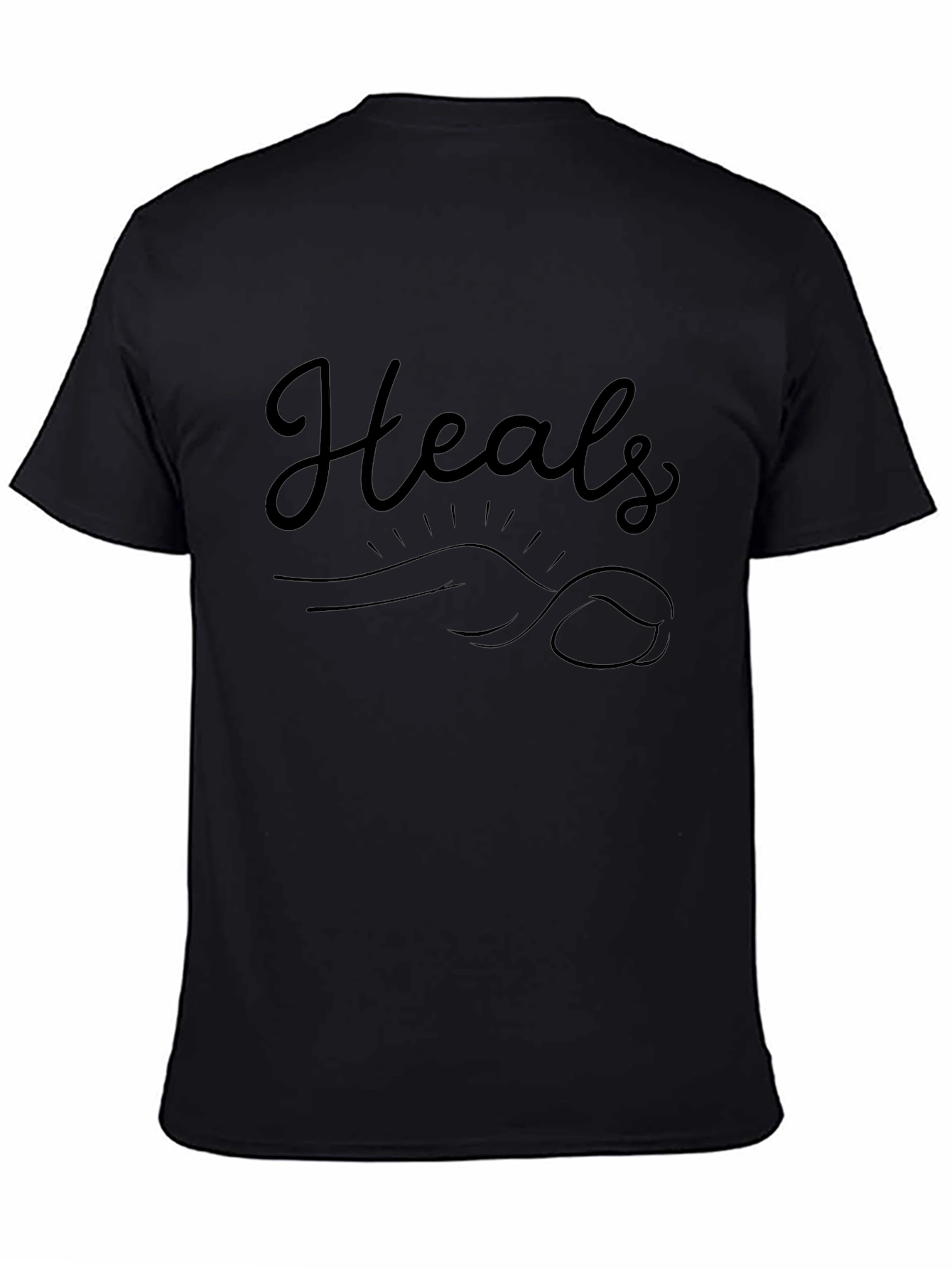 Heals Graphic T-Shirt - Black Casual Tee