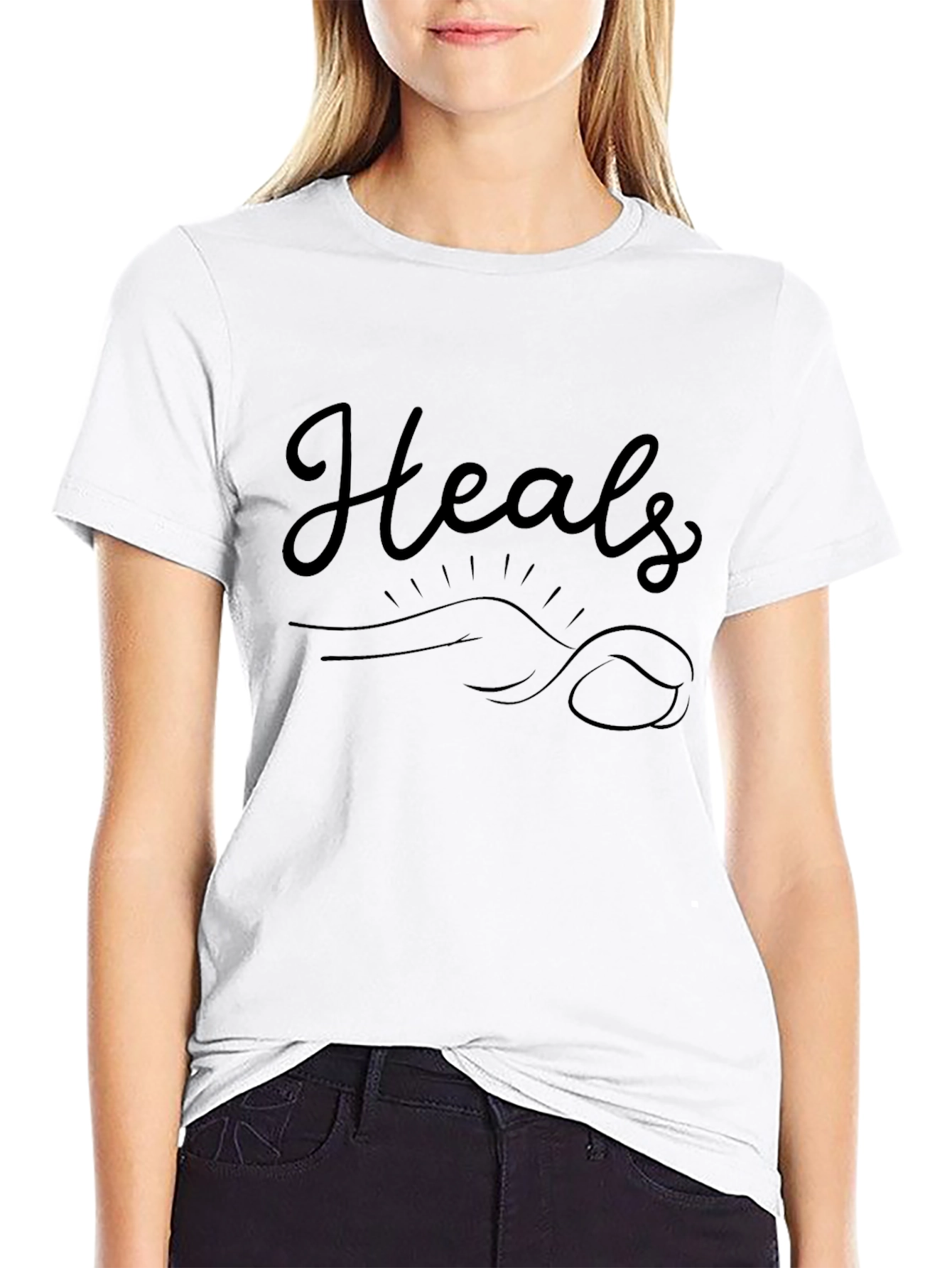 Heals Graphic T-Shirt - Black Casual Tee