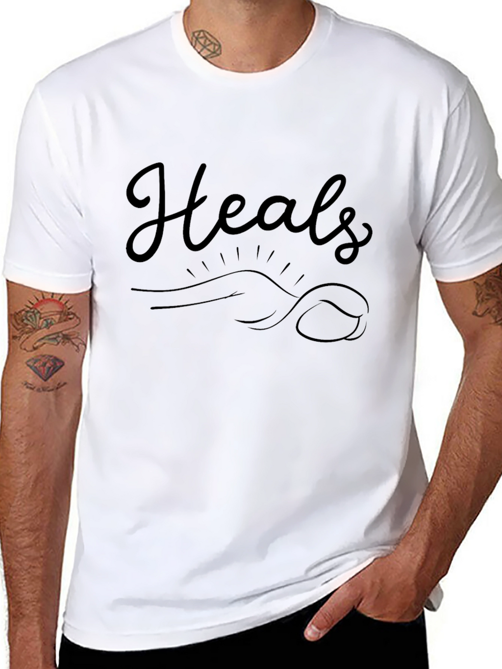 Heals Graphic T-Shirt - Black Casual Tee