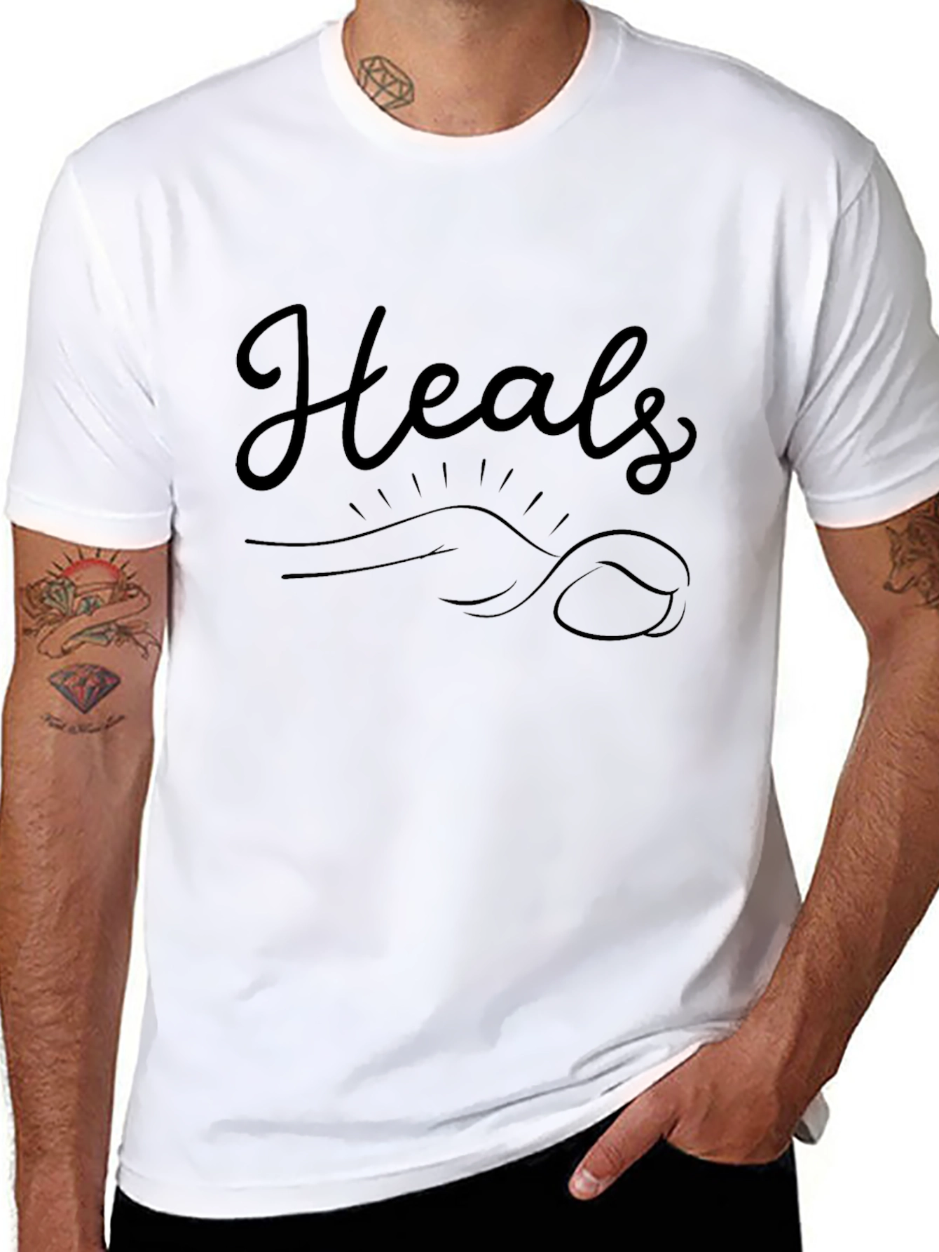 Heals Graphic T-Shirt - Black Casual Tee