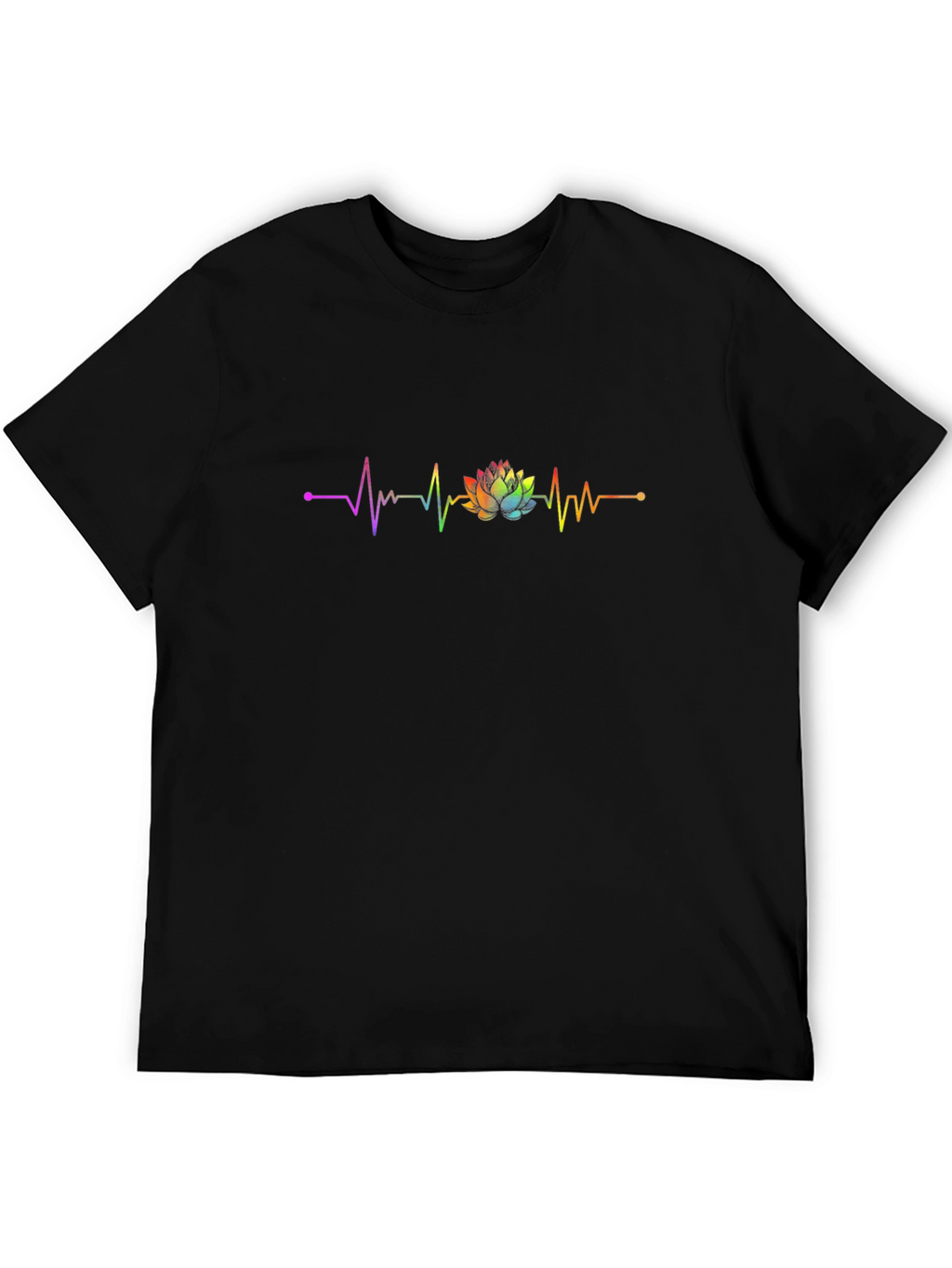 Rainbow Lotus Heartbeat Graphic Tee