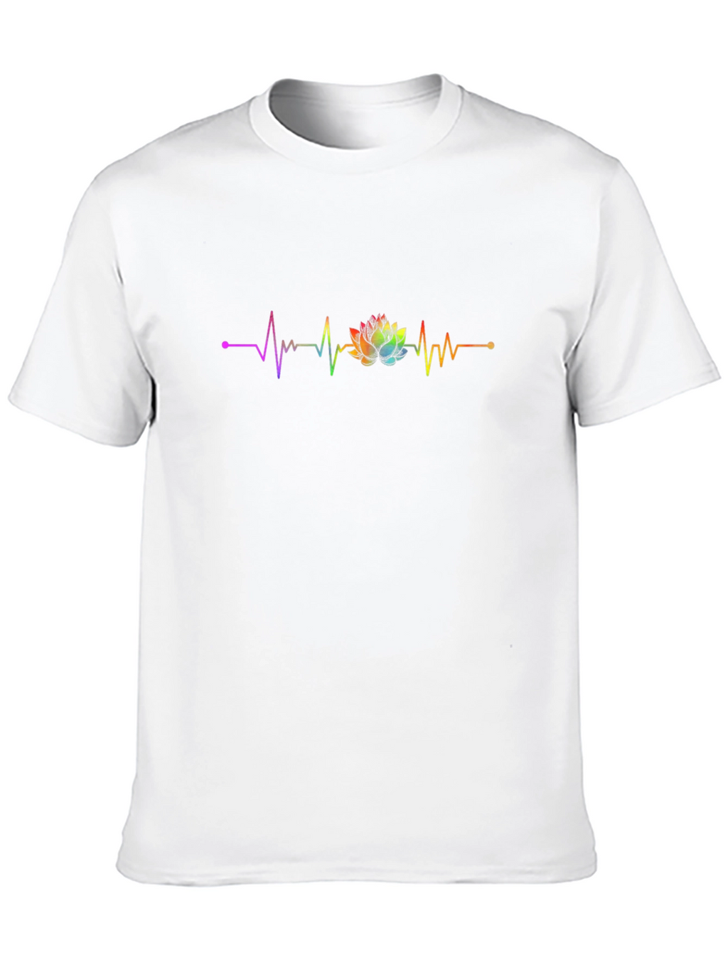 Rainbow Lotus Heartbeat Graphic Tee