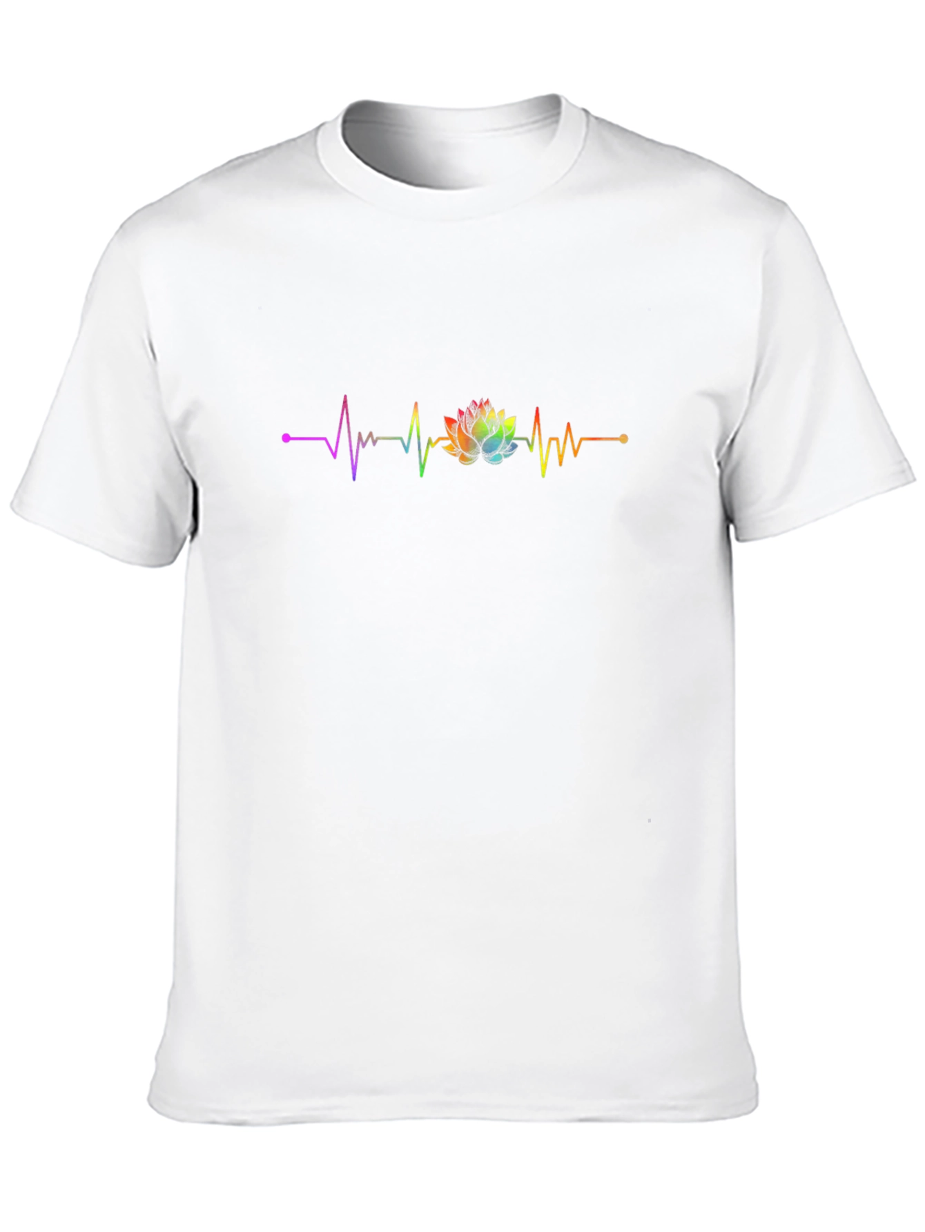 Rainbow Lotus Heartbeat Graphic Tee
