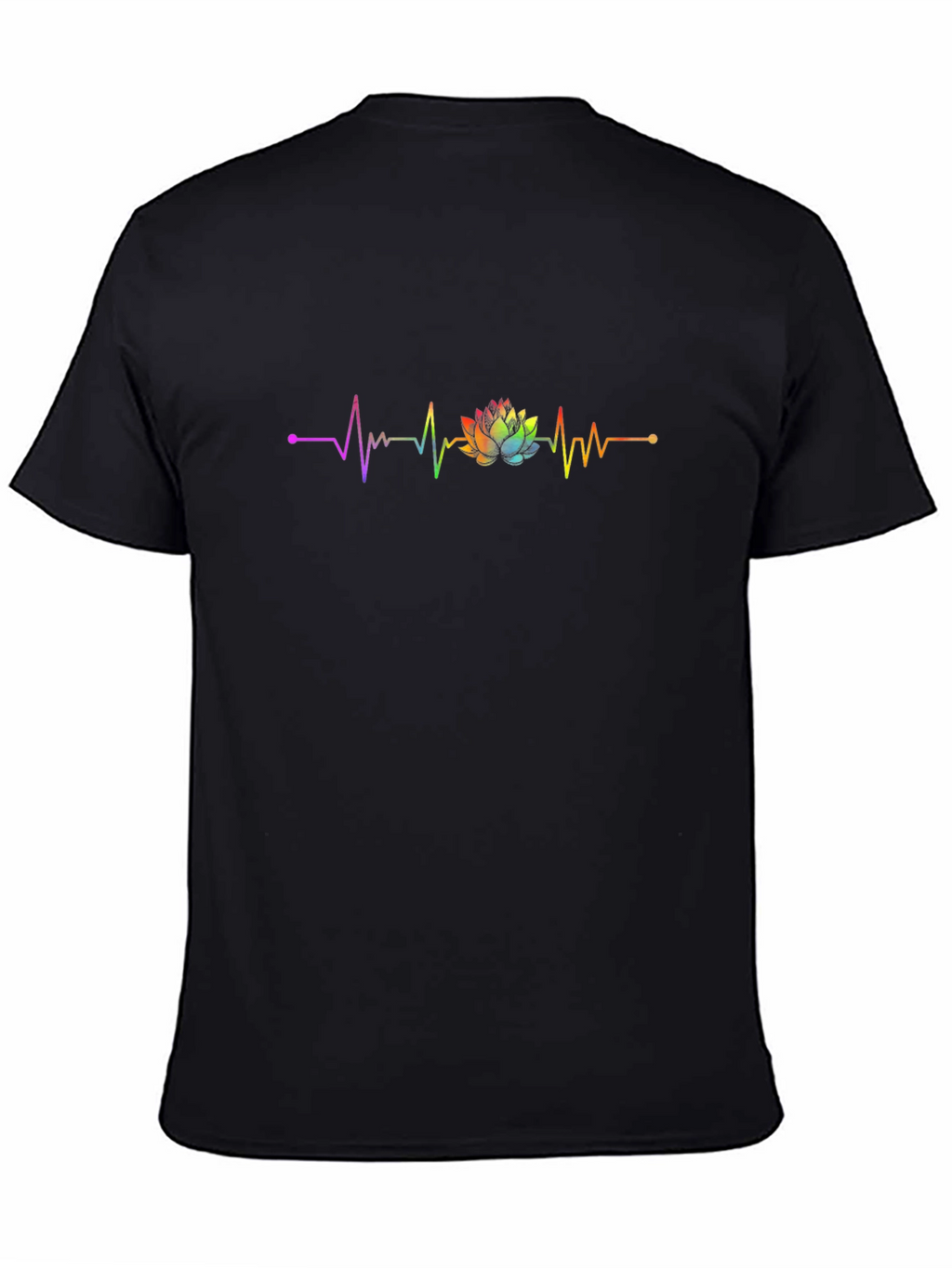 Rainbow Lotus Heartbeat Graphic Tee