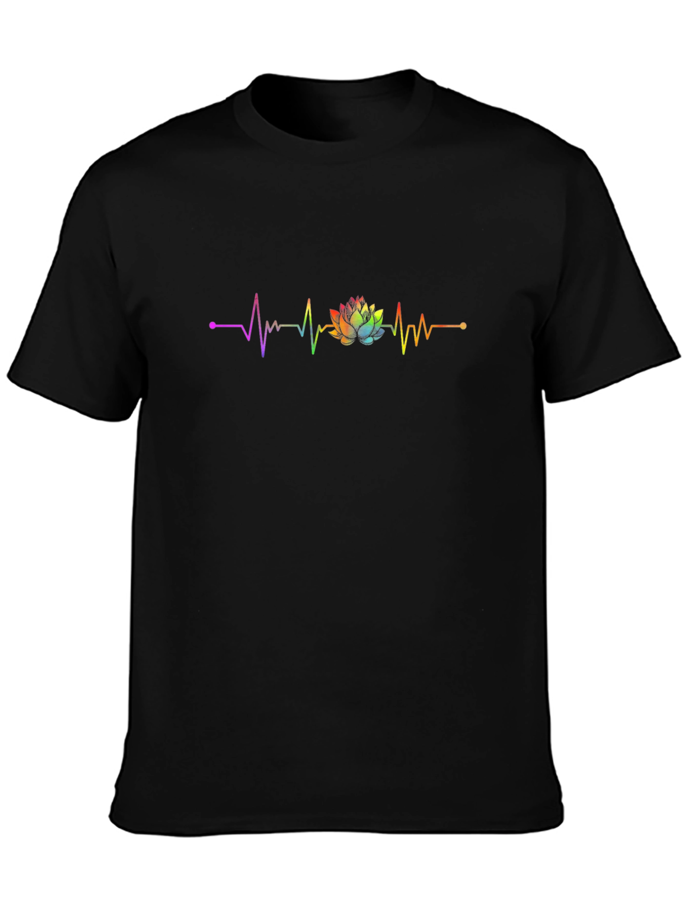 Rainbow Lotus Heartbeat Graphic Tee