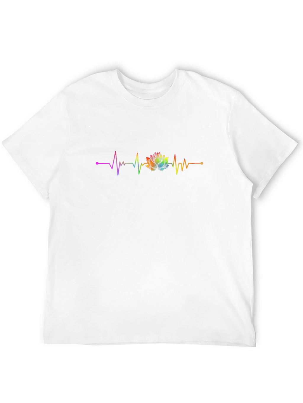 Rainbow Lotus Heartbeat Graphic Tee
