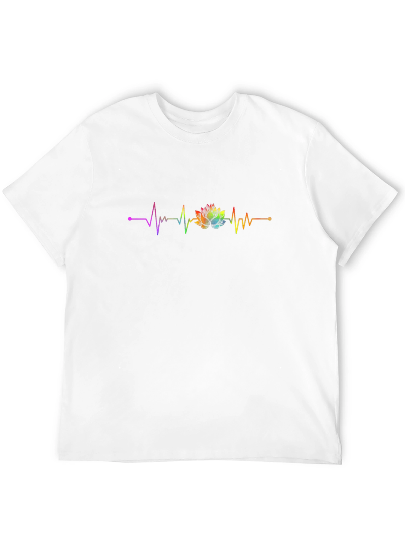Rainbow Lotus Heartbeat Graphic Tee