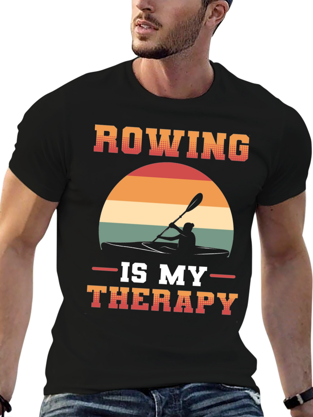Rowing is My Therapy T-Shirt - Kayaking Tee