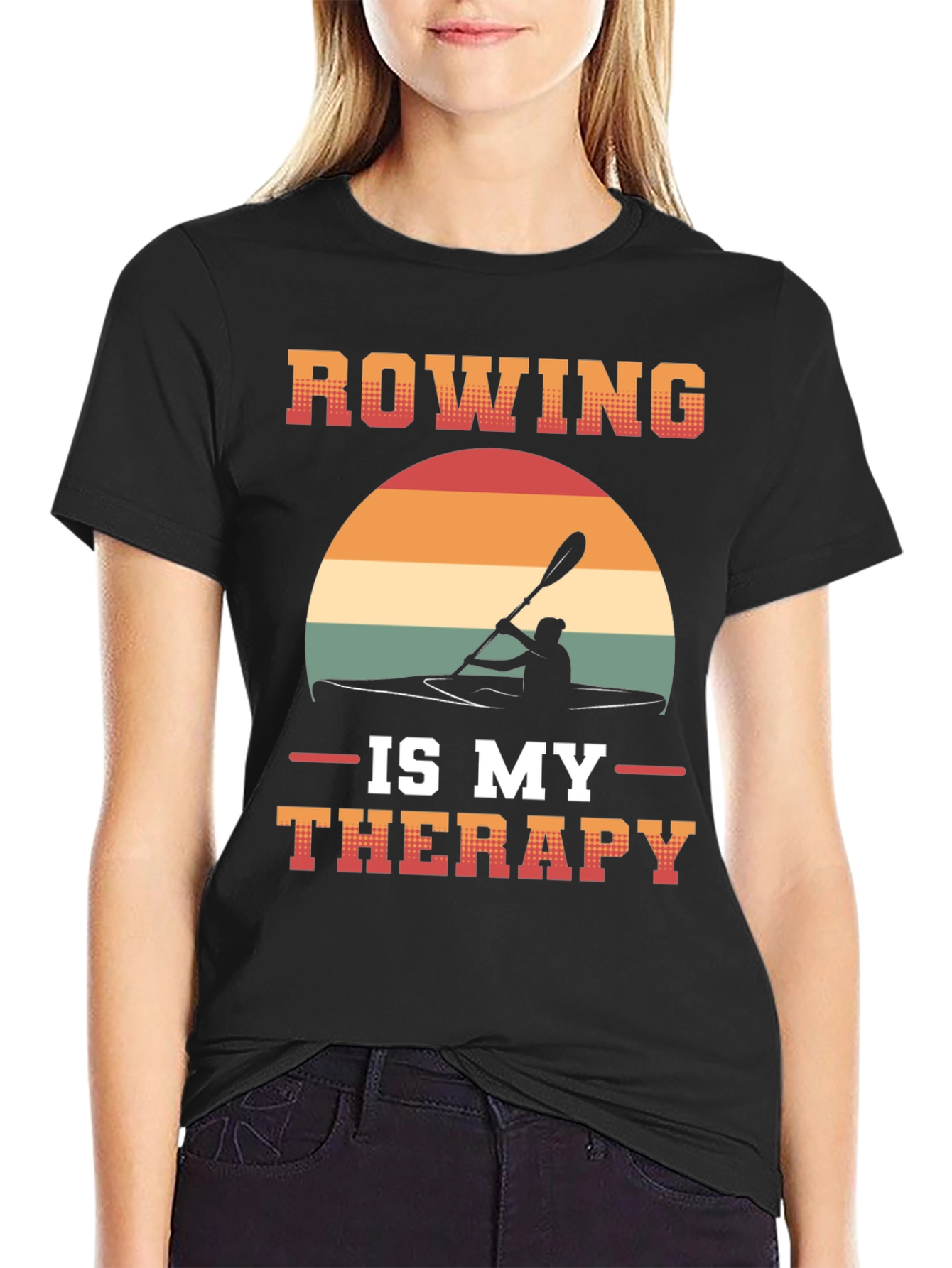 Rowing is My Therapy T-Shirt - Kayaking Tee