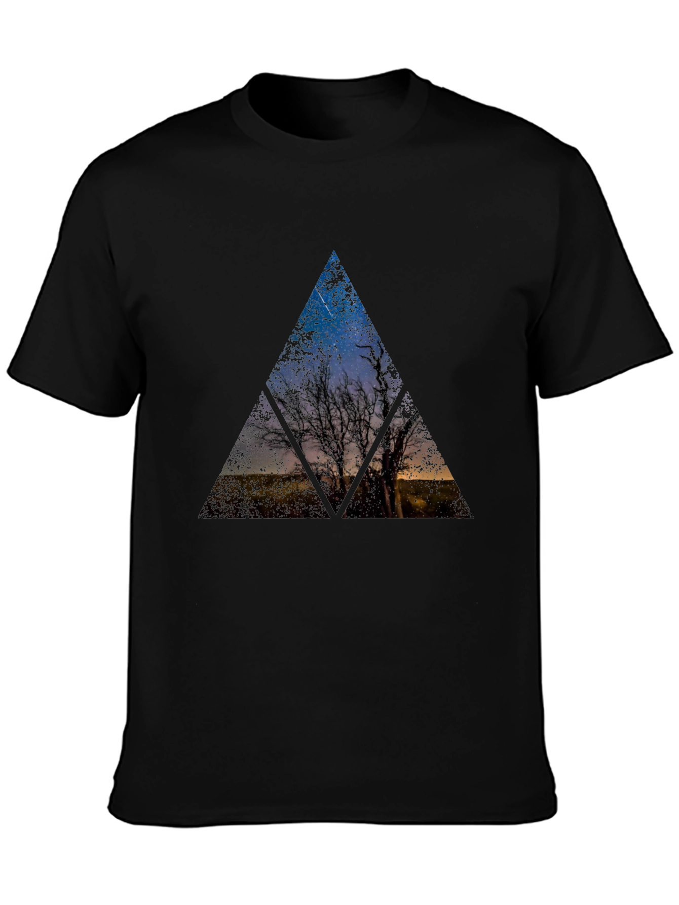 Nature Triangle Graphic Tee - Black