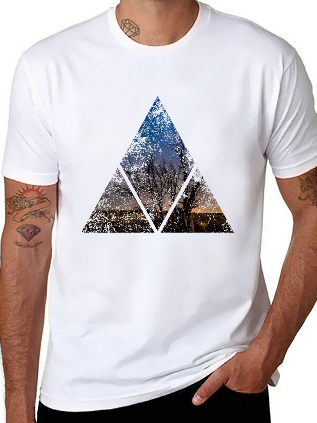 Nature Triangle Graphic Tee - Black