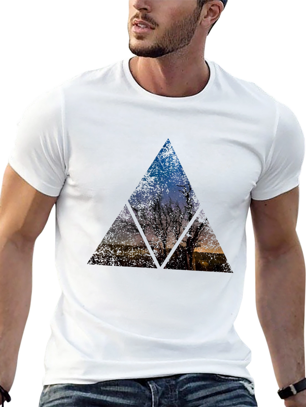 Nature Triangle Graphic Tee - Black