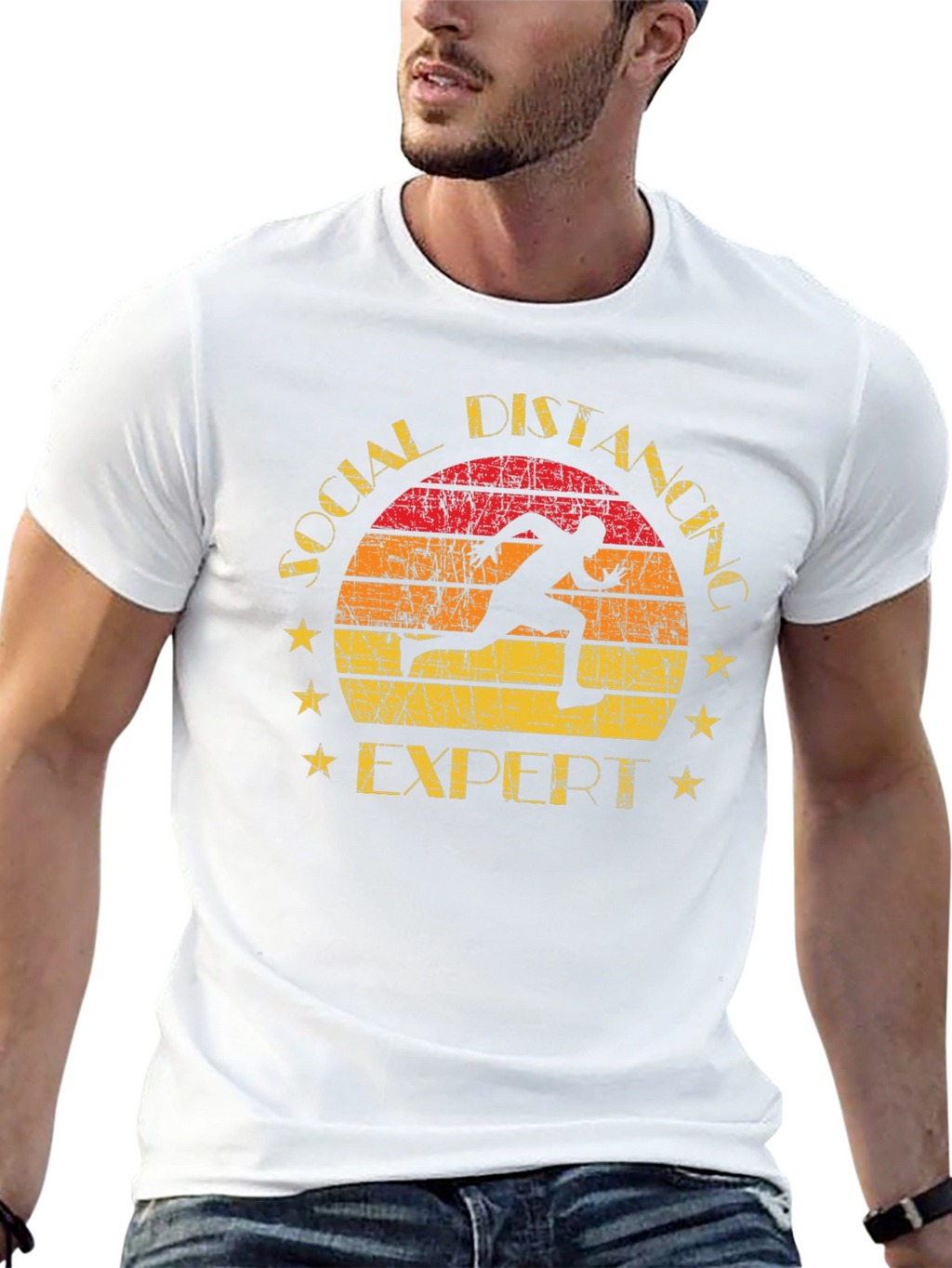 Social Distancing Expert T-Shirt Running Design