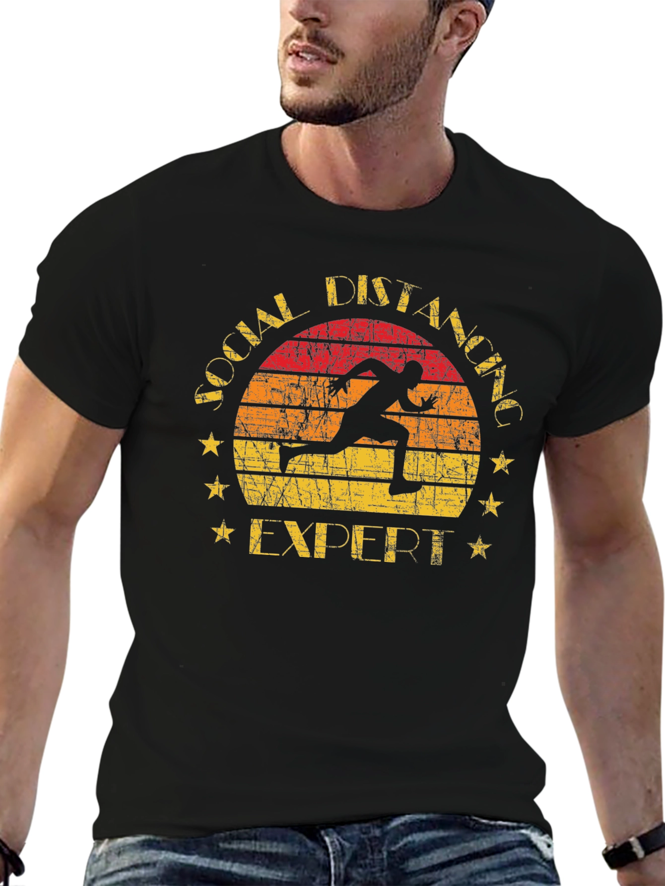 Social Distancing Expert T-Shirt Running Design