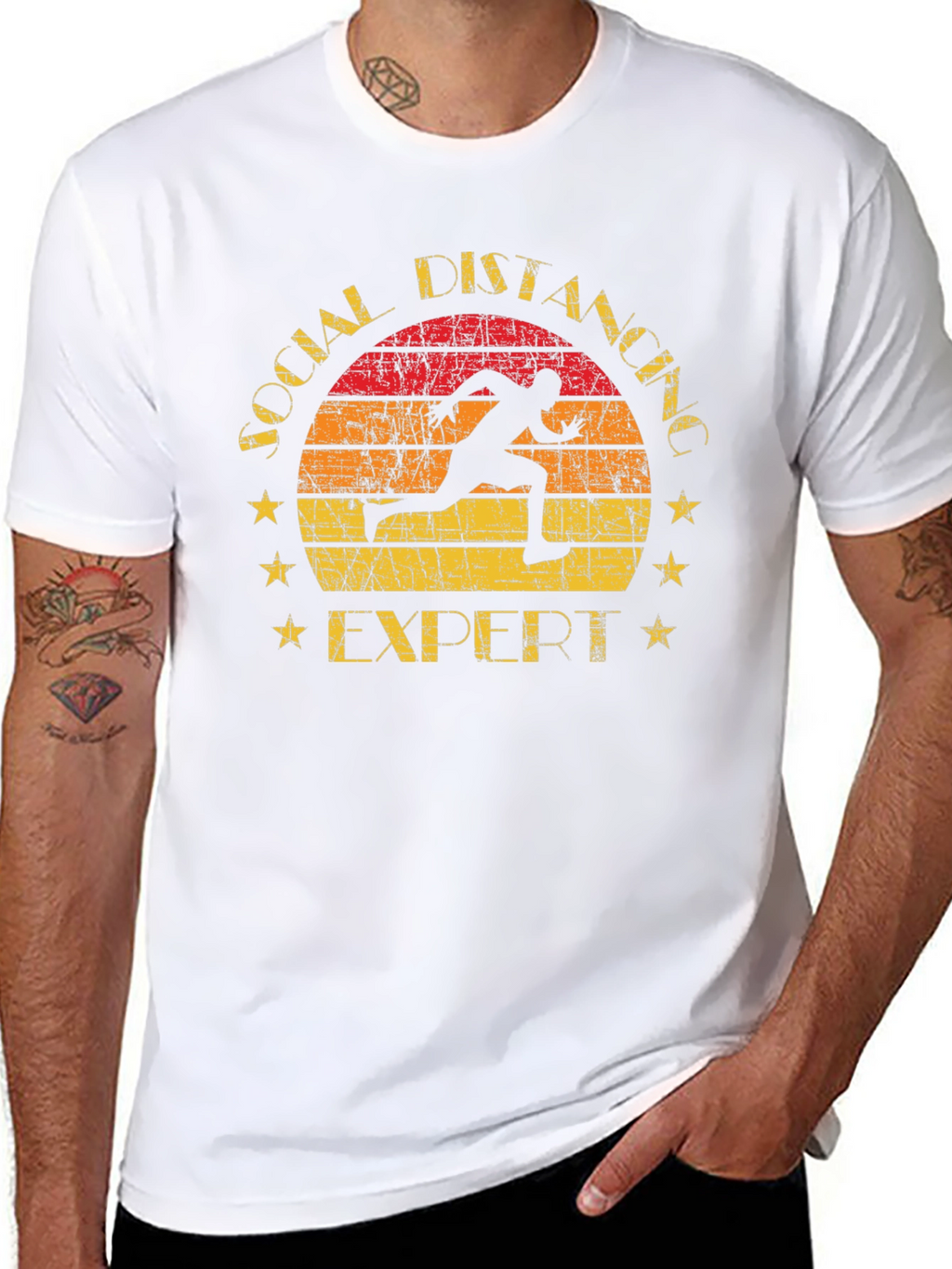 Social Distancing Expert T-Shirt Running Design