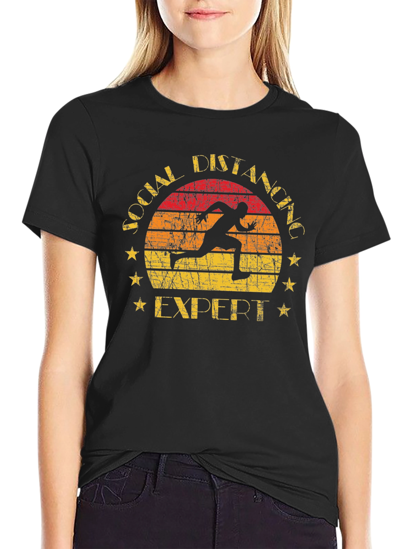 Social Distancing Expert T-Shirt Running Design
