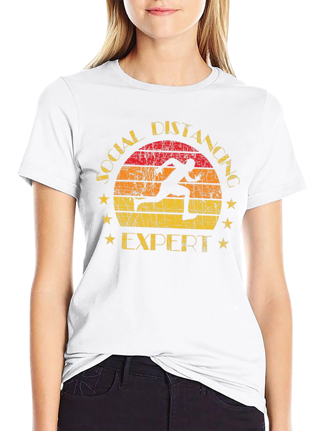 Social Distancing Expert T-Shirt Running Design