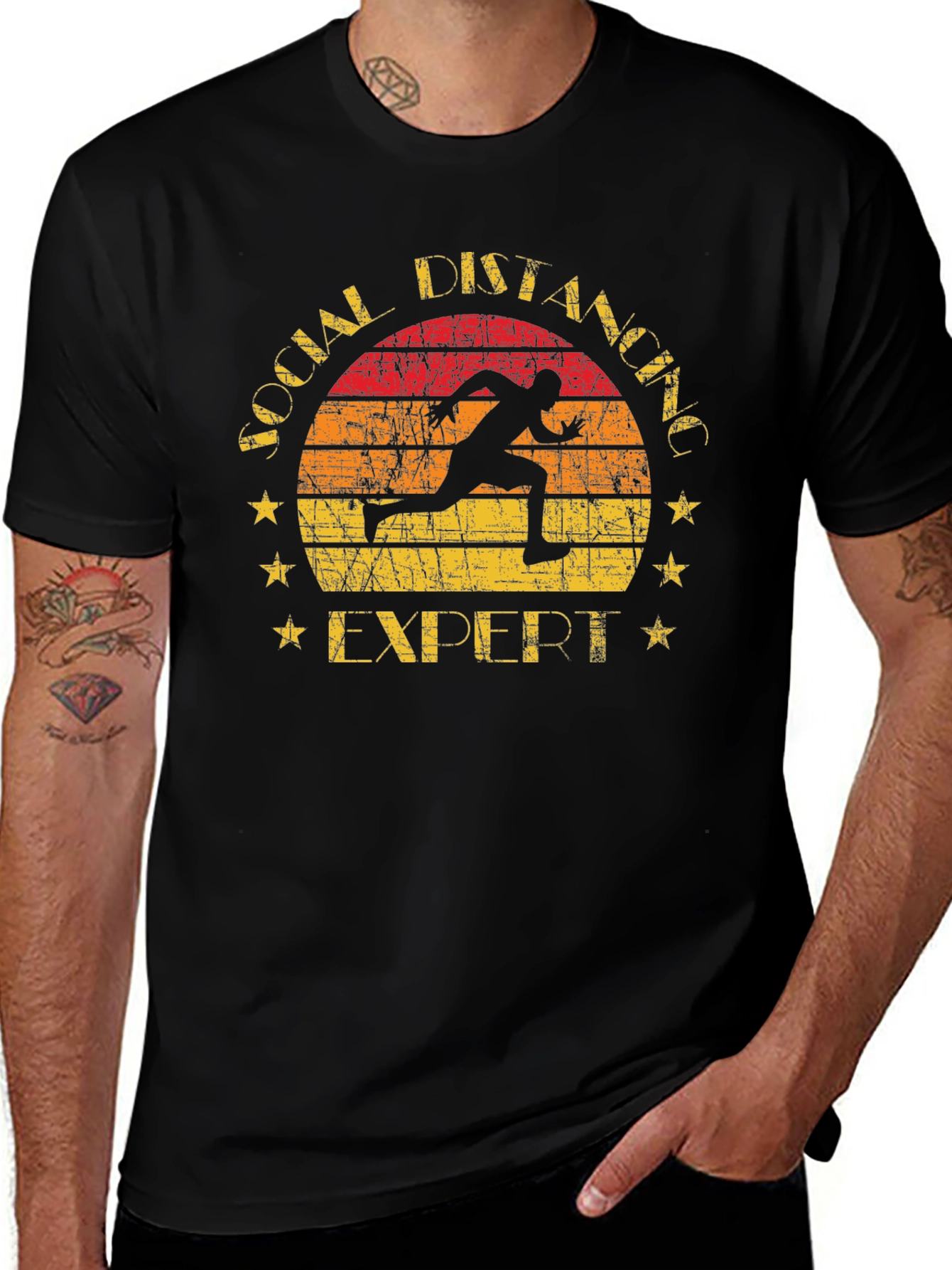 Social Distancing Expert T-Shirt Running Design