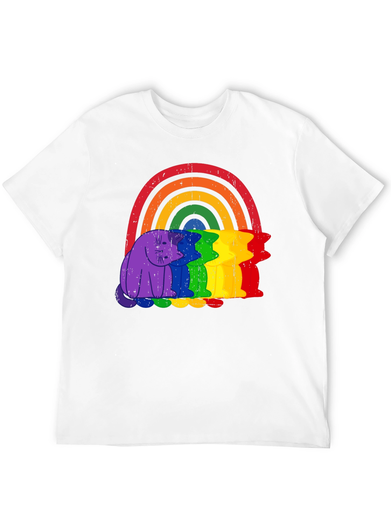 Rainbow Cat Graphic Tee - Pride Apparel