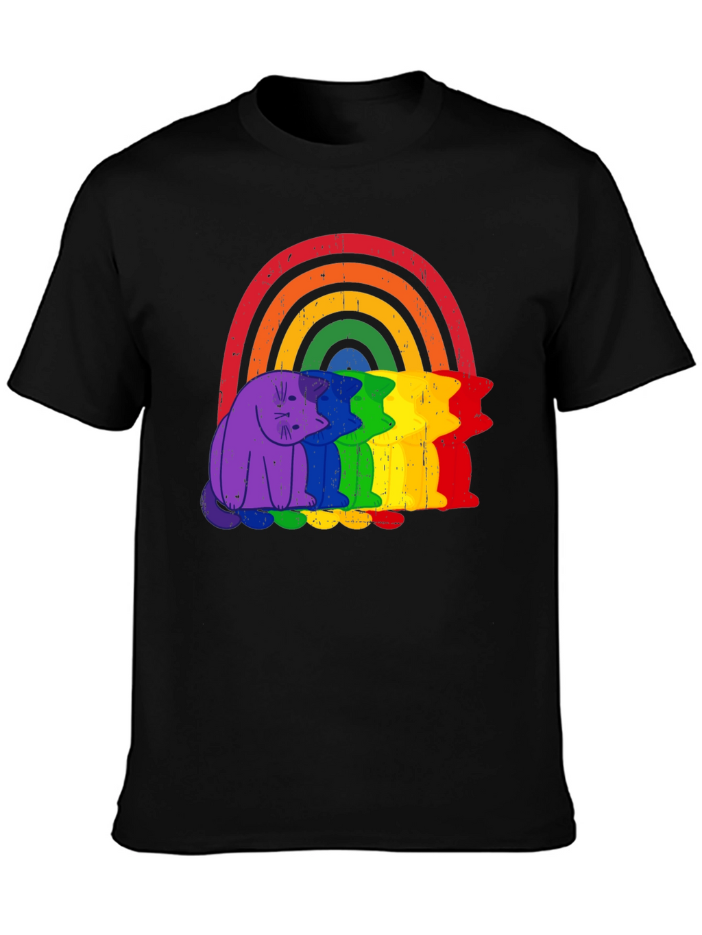 Rainbow Cat Graphic Tee - Pride Apparel