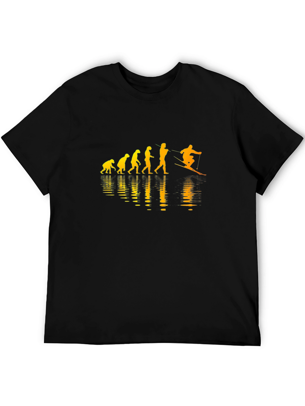 Evolution of Water Skiing Black T-Shirt