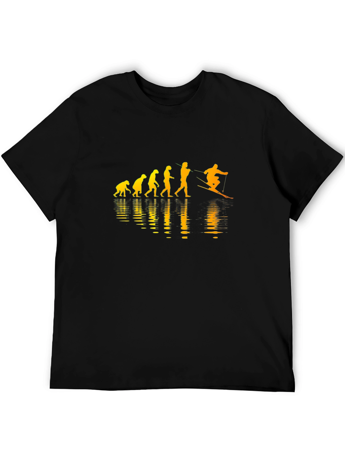 Evolution of Water Skiing Black T-Shirt