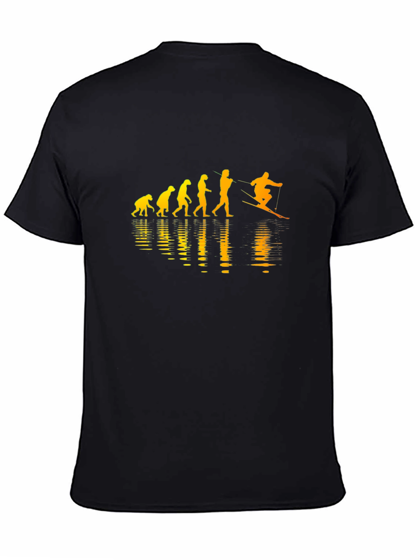 Evolution of Water Skiing Black T-Shirt