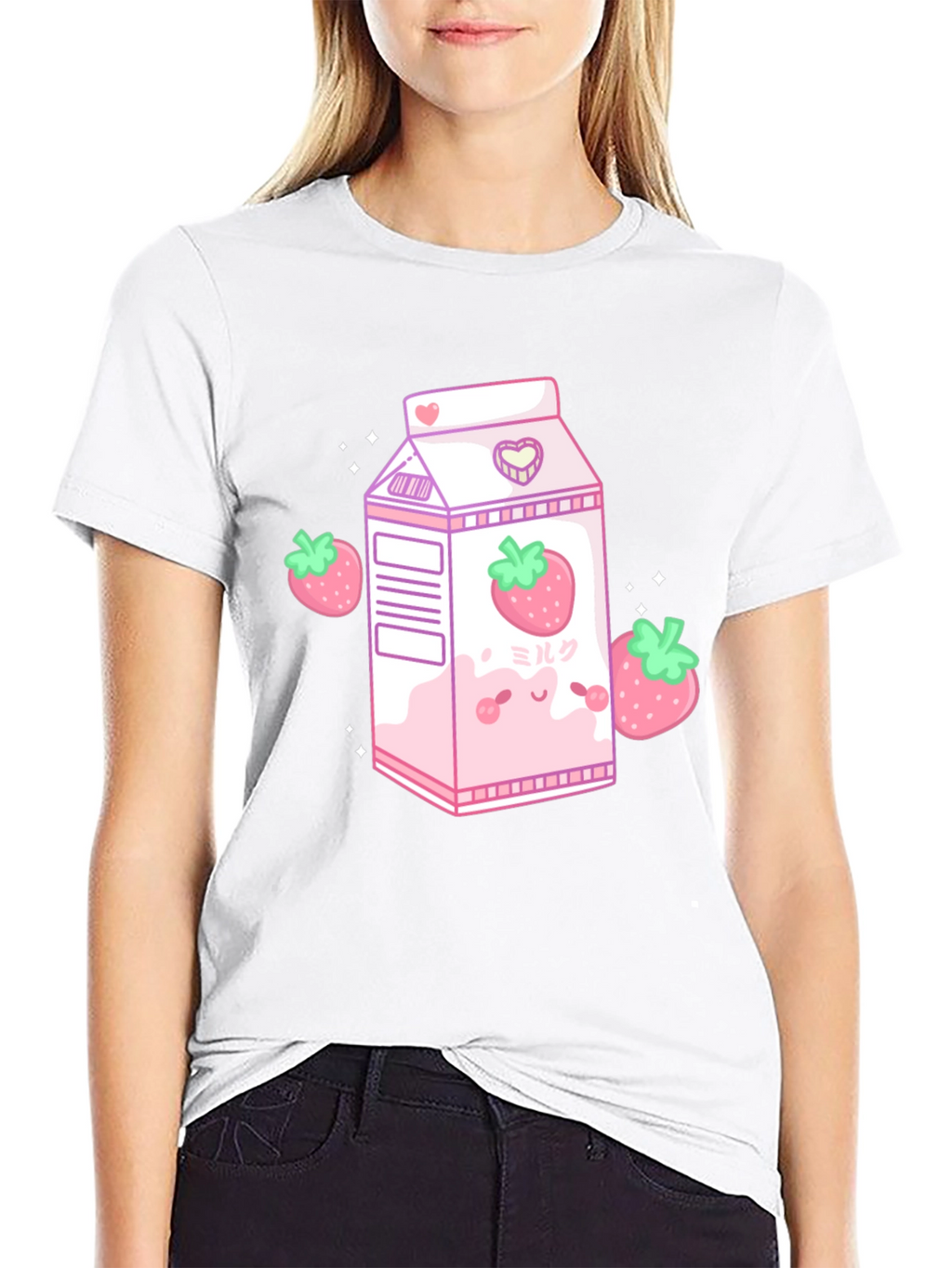 Kawaii Strawberry Milk T-Shirt - Cute Anime Style