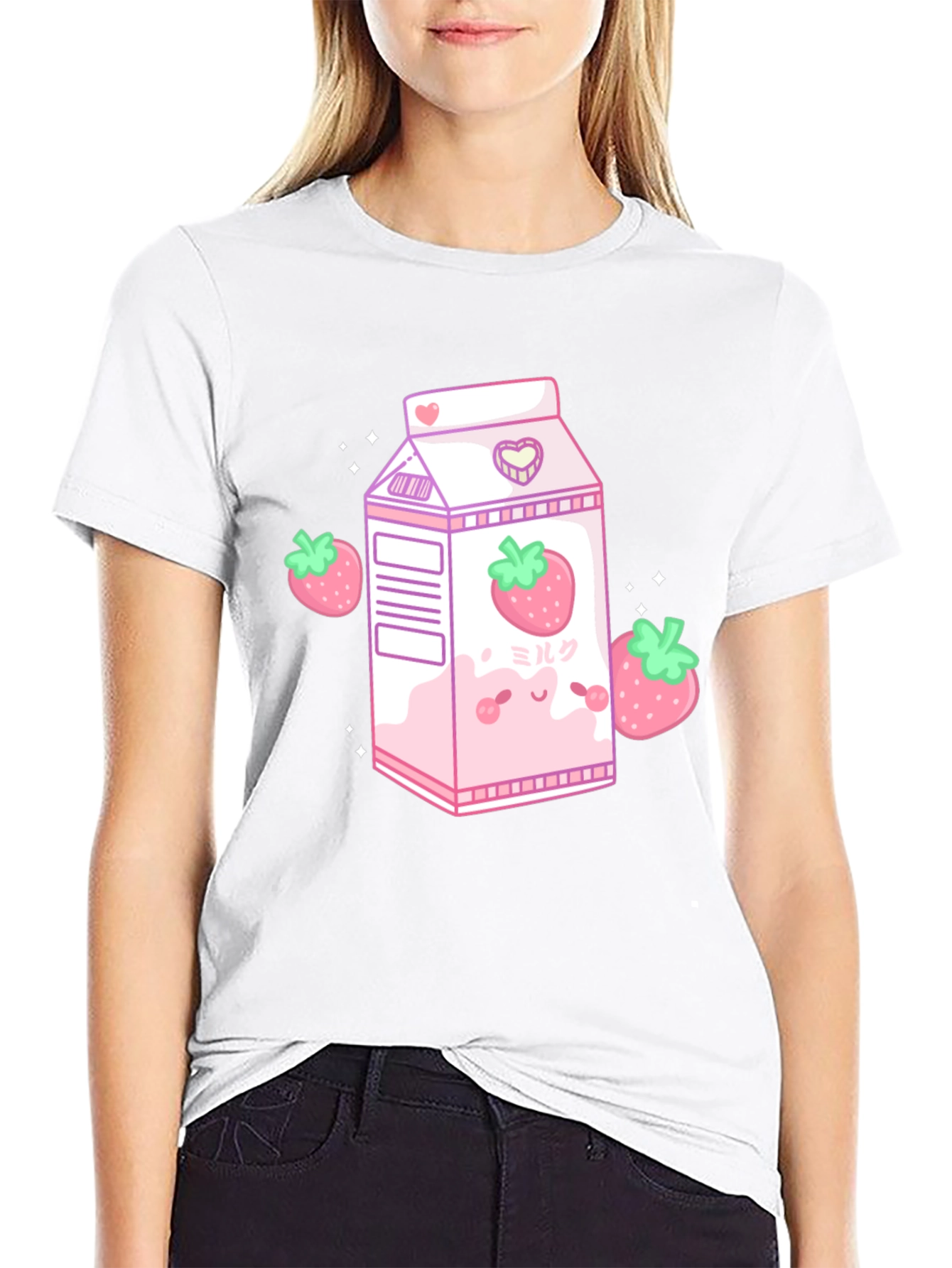 Kawaii Strawberry Milk T-Shirt - Cute Anime Style