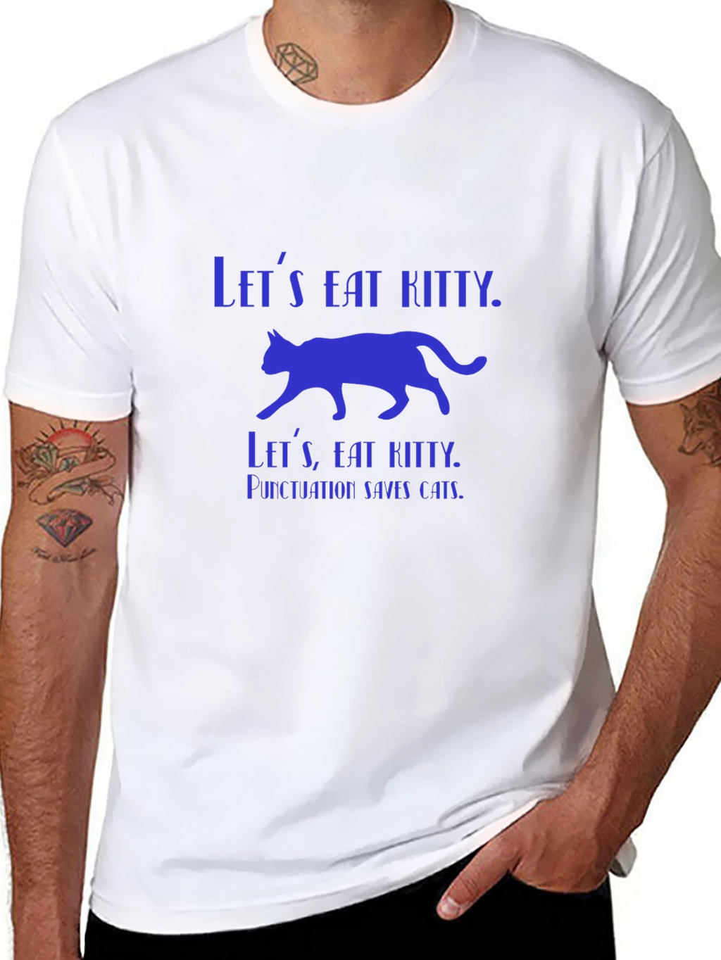 Punctuation Saves Cats T-Shirt - Funny Graphic Tee
