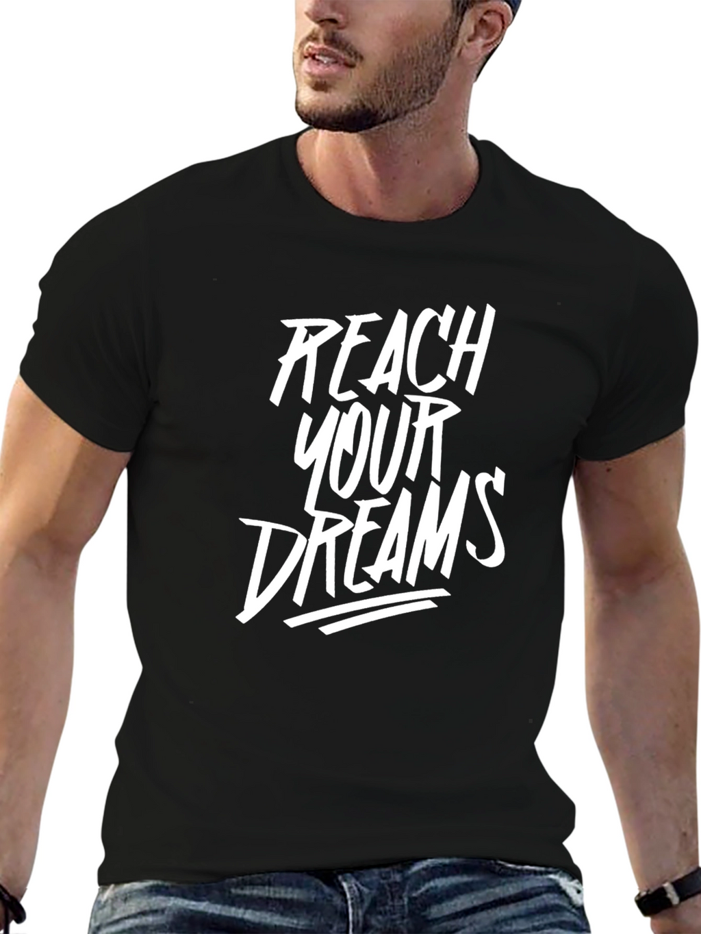 Reach Your Dreams Black Graphic Tee