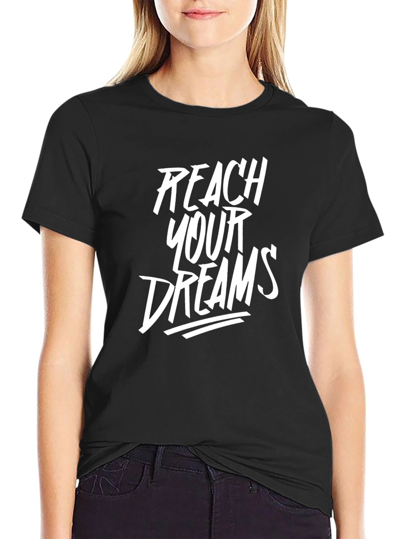 Reach Your Dreams Black Graphic Tee