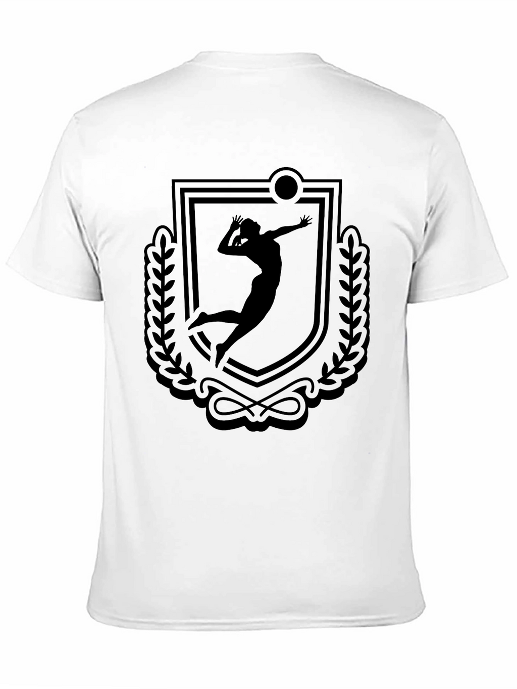Volleyball Player Crest Graphic Tee - Black