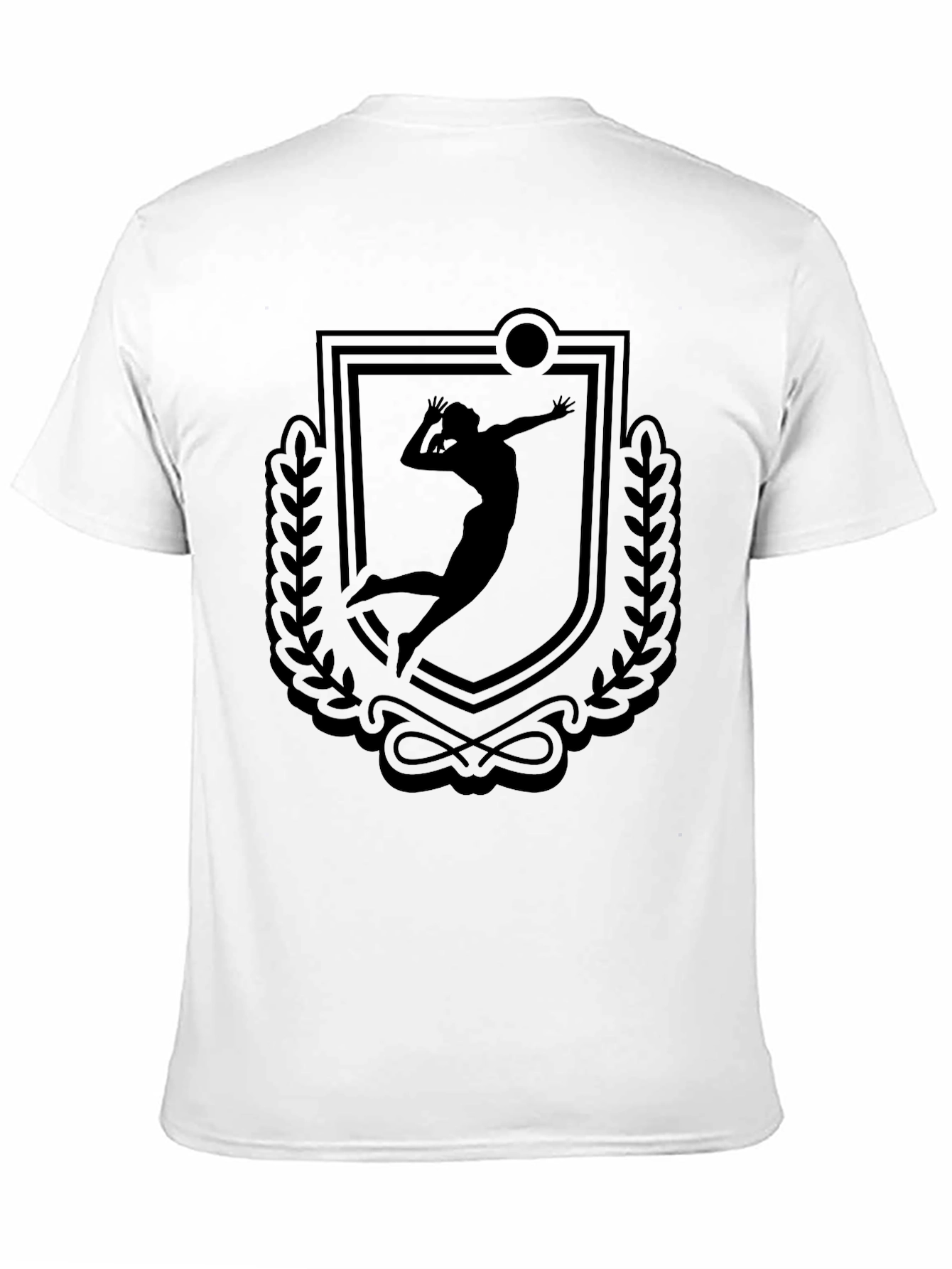 Volleyball Player Crest Graphic Tee - Black