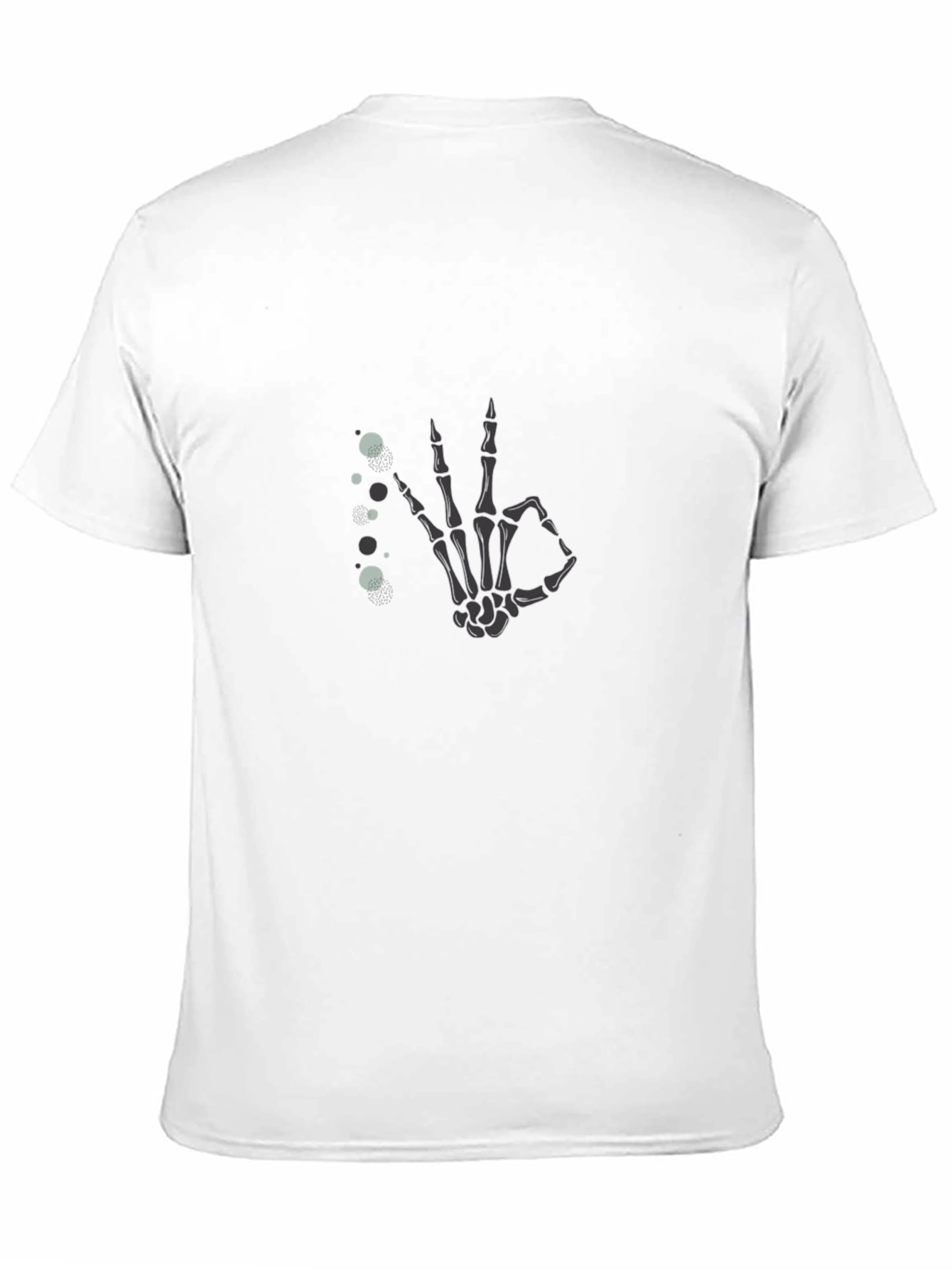 Skeleton Hand OK Gesture Black T-Shirt