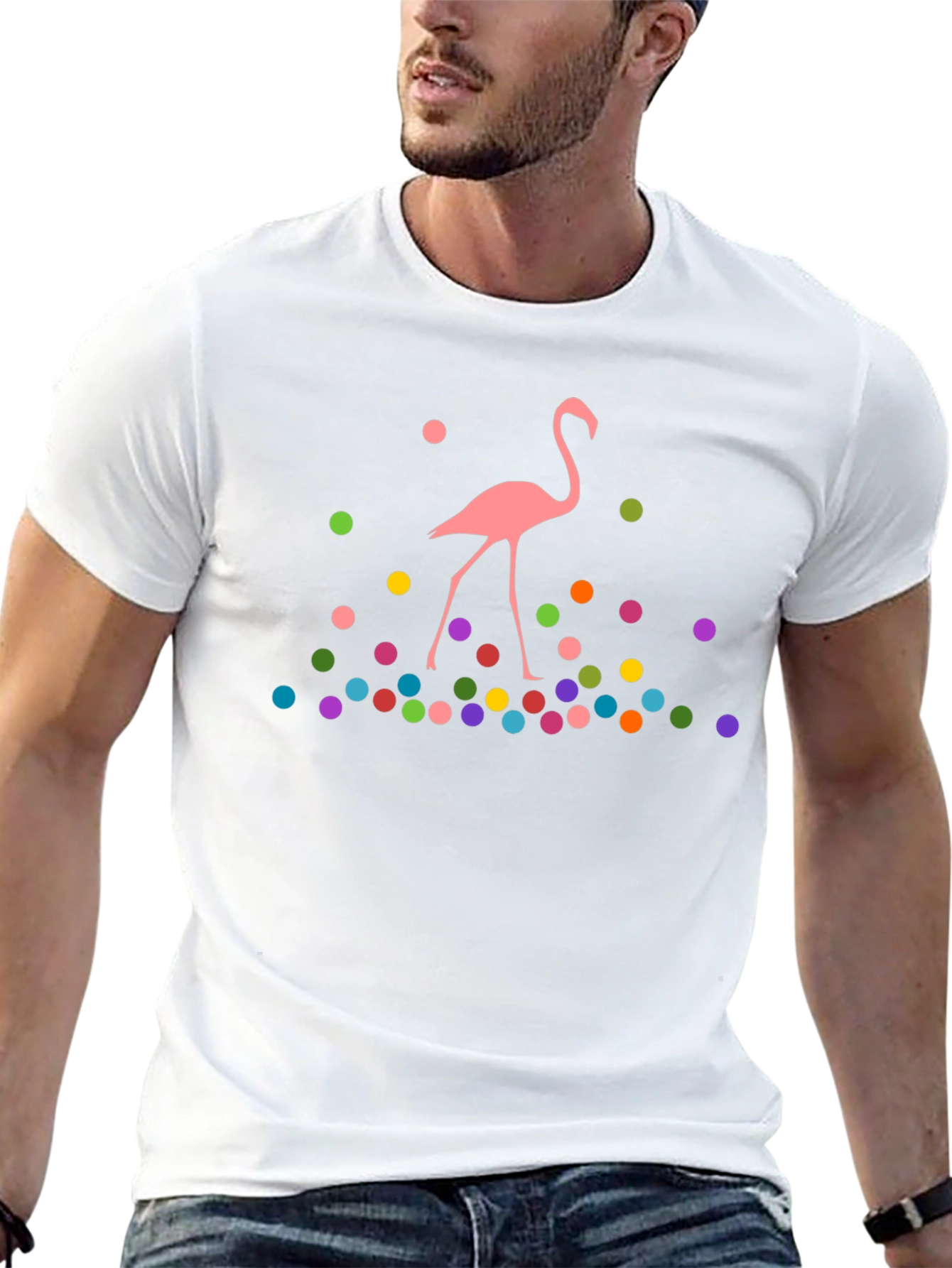Whimsical Flamingo Graphic T-Shirt - Funky Design