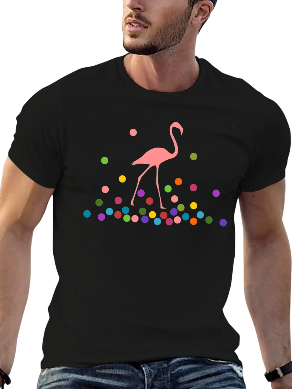 Whimsical Flamingo Graphic T-Shirt - Funky Design
