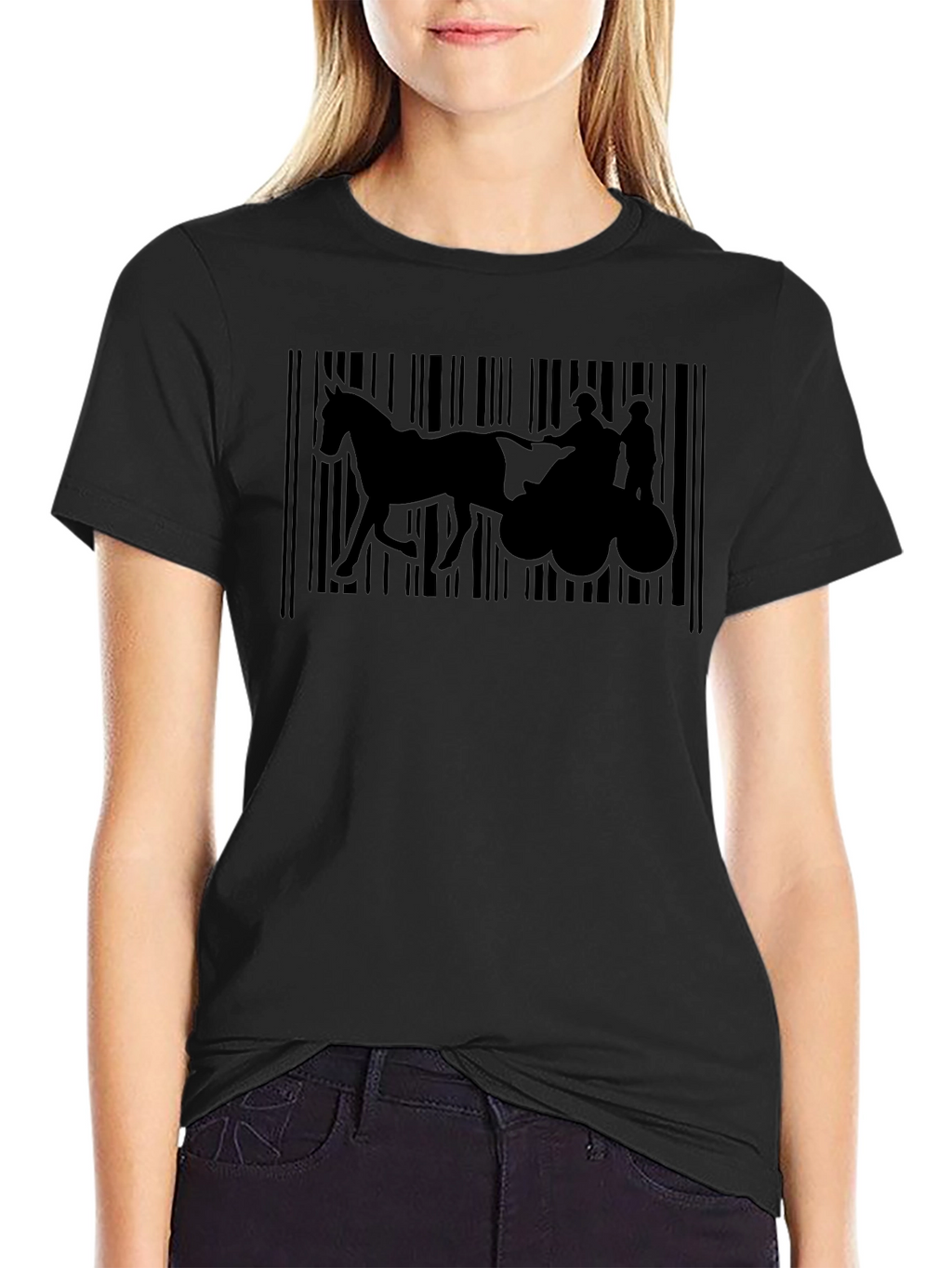 Horse Drawn Carriage Barcode T-Shirt