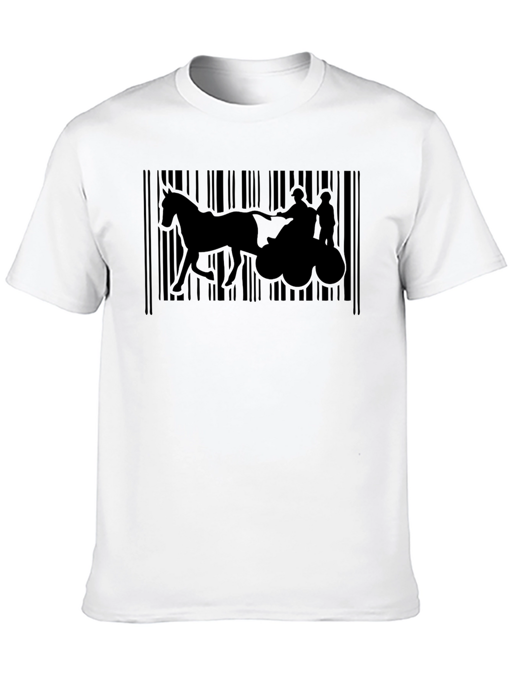 Horse Drawn Carriage Barcode T-Shirt