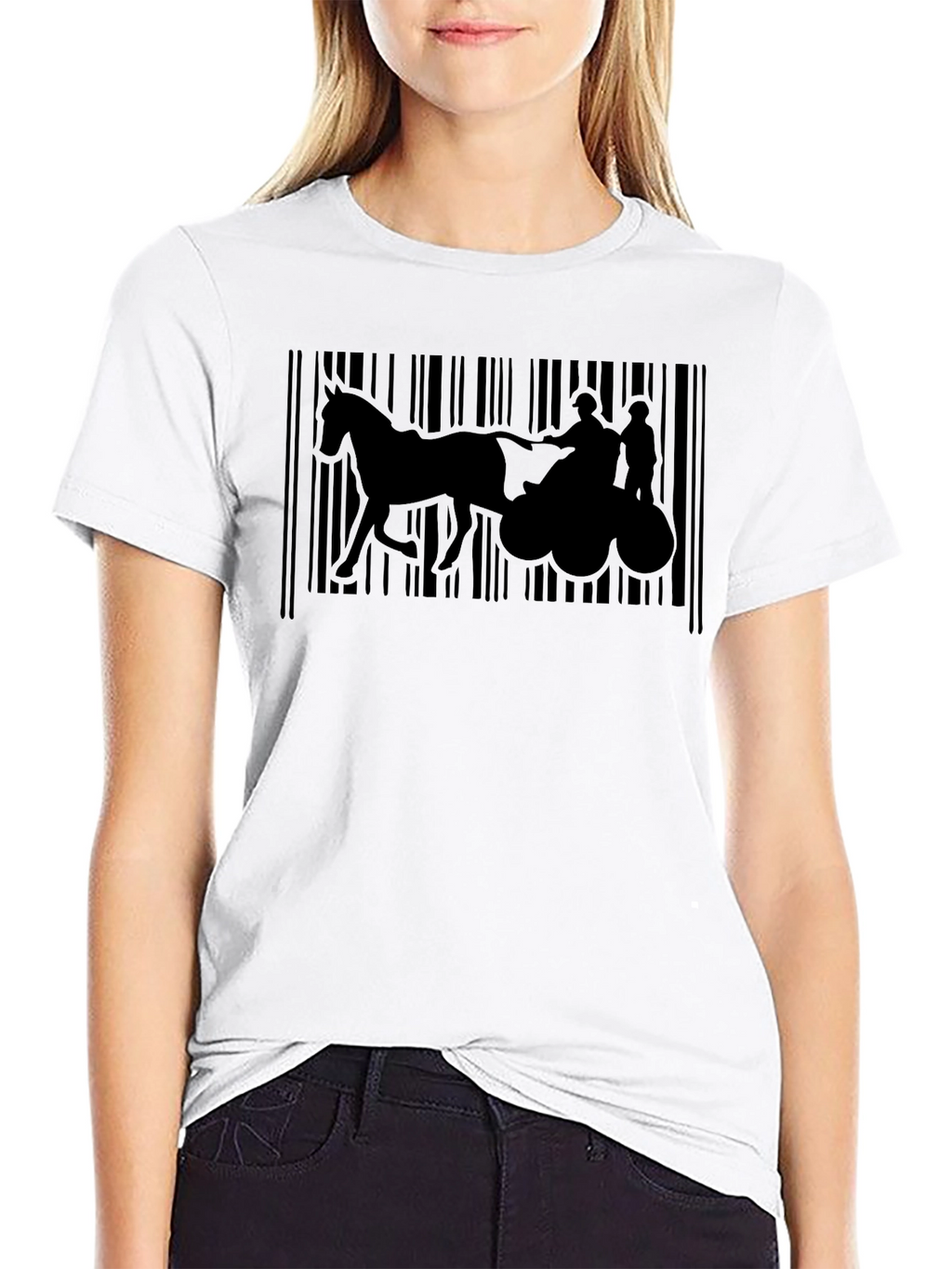 Horse Drawn Carriage Barcode T-Shirt