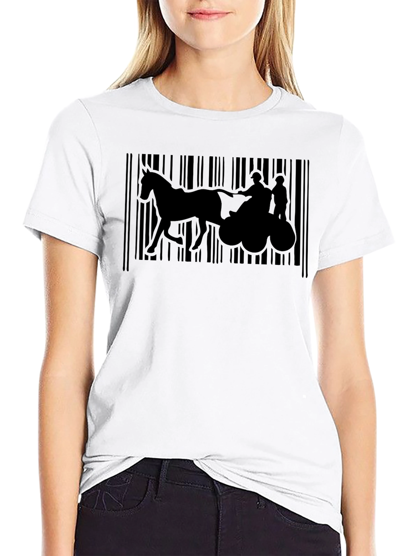 Horse Drawn Carriage Barcode T-Shirt
