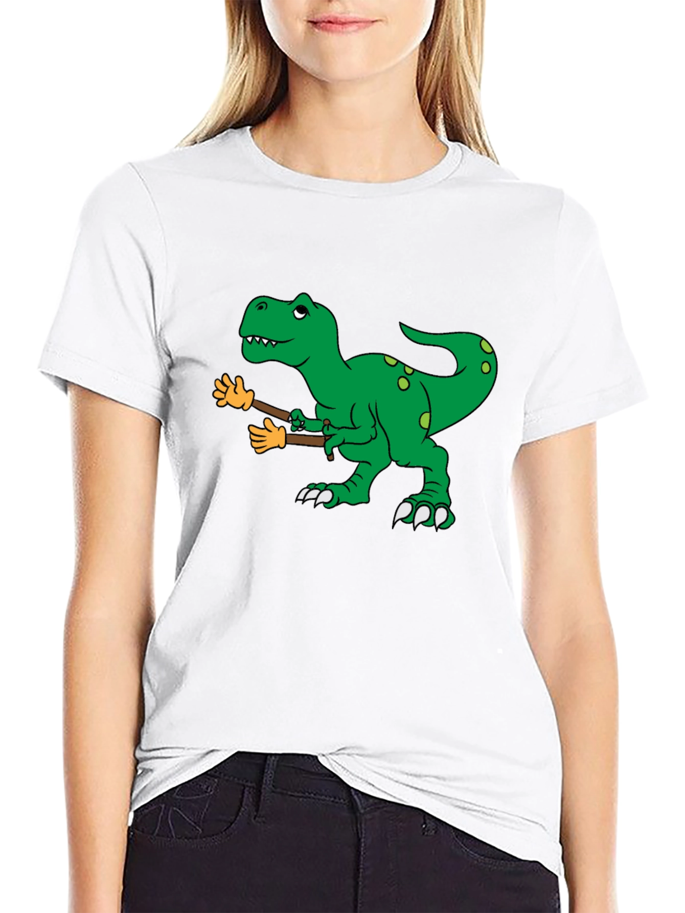 Dinosaur T-Rex with Fake Arms Funny Graphic Tee