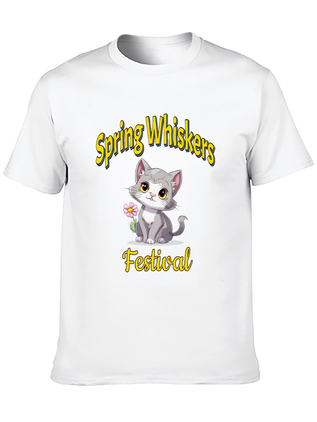 Spring Whiskers Festival Black T-Shirt