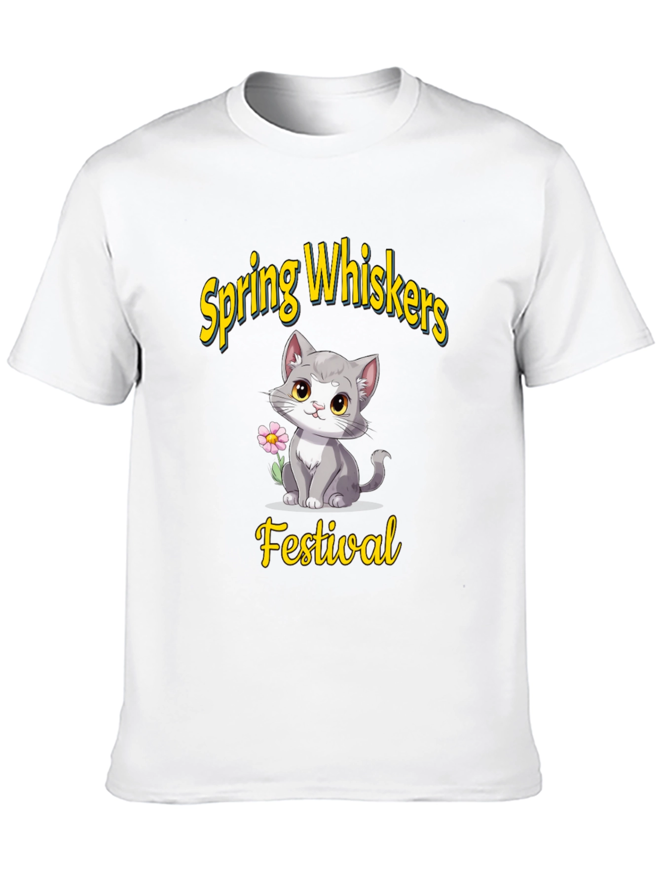 Spring Whiskers Festival Black T-Shirt