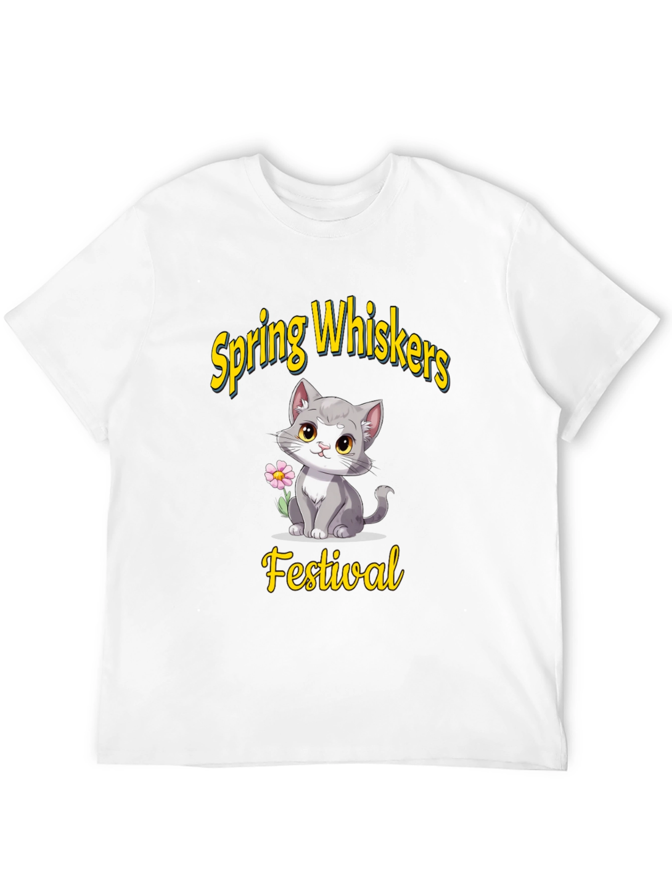 Spring Whiskers Festival Black T-Shirt