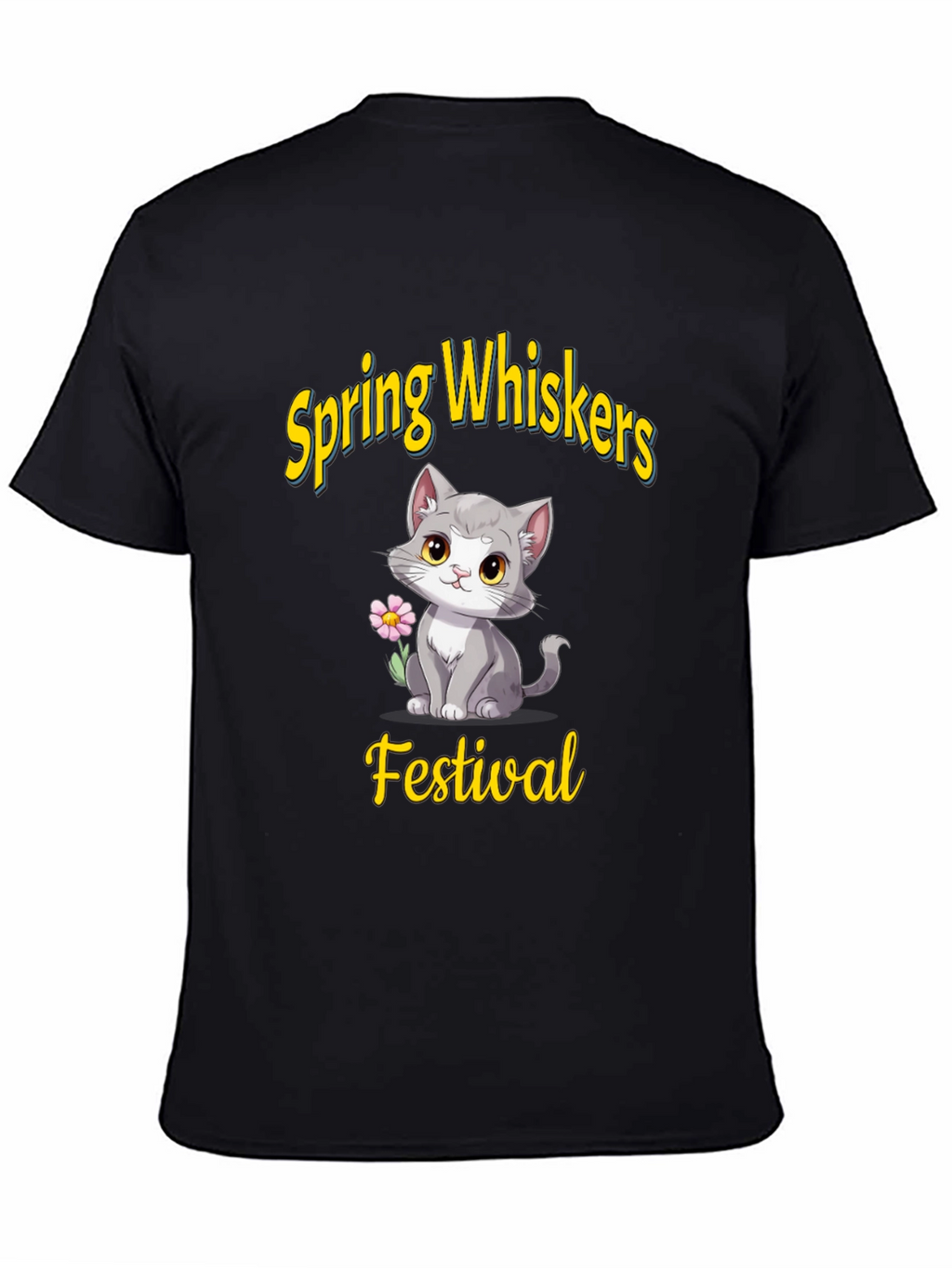 Spring Whiskers Festival Black T-Shirt